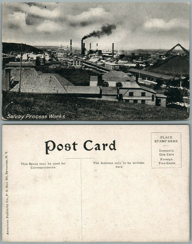 SYRACUSE N.Y. SOLVAY PROCESS WORKS ANTIQUE POSTCARD