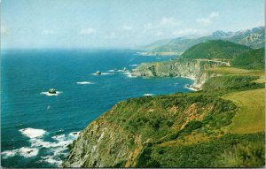 Vtg California Pacific Coastline Ocean Point Lobos Bixby Bridge CA Postcard