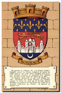 Old Postcard Heraldique cities of France by Maurice Jacquez Bordeaux Lion