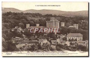 Old Postcard General view of the Chateau of Pontgibaud