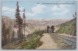 Train Emerging From Snow Sheds~Ogden Route~S.Pacific R.R.~Novelty Co~Vintage PC