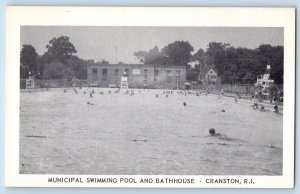 Cranston Rhode Island RI Postcard Municipal Swimming Pool Bathhouse 1940 Antique