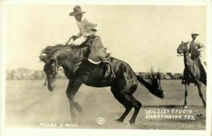 Sweetwater, Texas, Bronc Riding, Rodeo (1930s) Willis Studio RPPC (2)