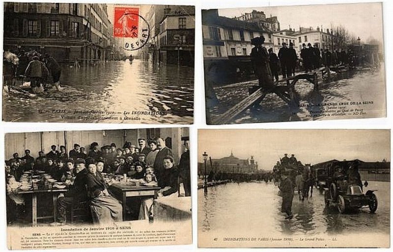 FRANCE FLOODS 1910, FRANCE 300 Vintage Postcards (L5560)