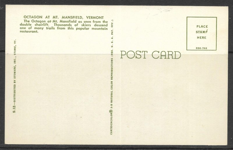 Vermont - Mt Mansfield - Octagon Restaurant - [VT-082]