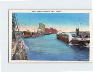 Postcard Fort William Harbour, Thunder Bay, Canada