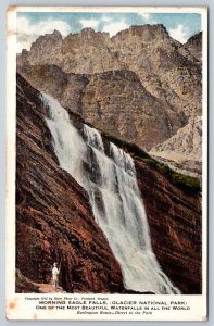 Morning Eagle Falls, Glacier National Park, Montana, Antique 1912 Postcard