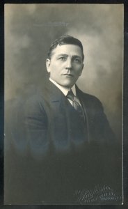 h3242 - REAL PHOTO POSTCARD by Elite Studio, VANCOUVER BC 1910s Man Portrait