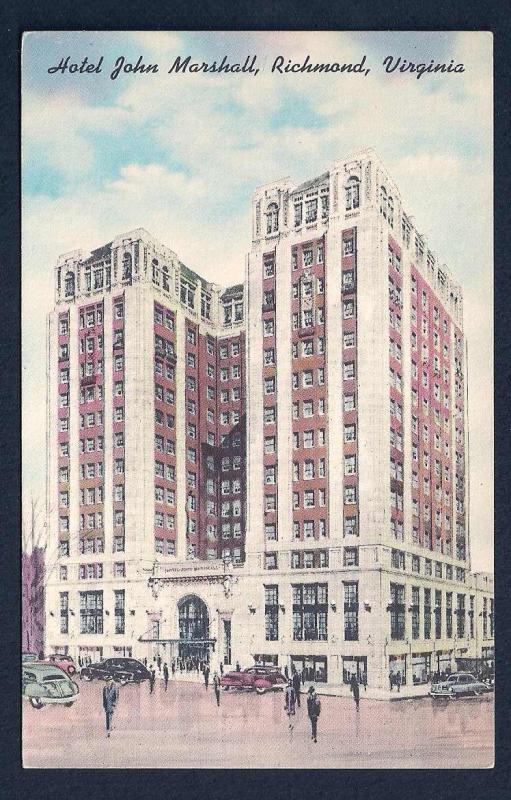 Hotel John Marshall Richmond Virginia unused c1930's