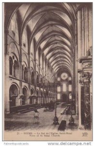 Interior View Nave of St. Remi Church, Reims, France 1900-10s