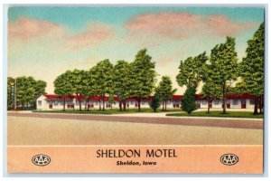 c1940 Sheldon Motel Exterior Building Sheldon Iowa IA Vintage Antique Postcard