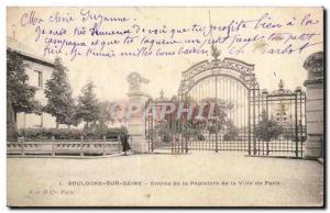 Boulogne sur Seine Old Postcard Entrance to the nursery of the city of Paris