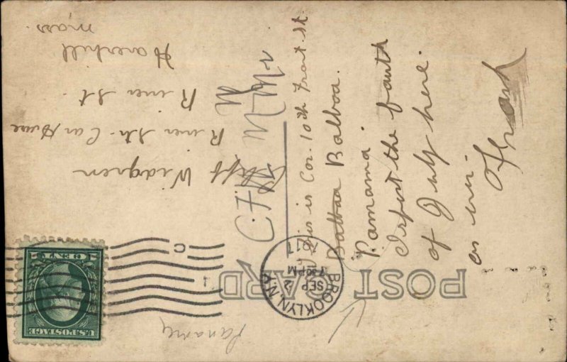 Antique RPPC PANAMA Street Scene Real Photo Postcard