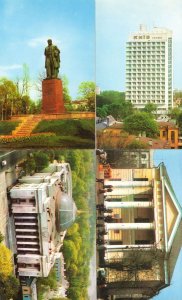 Kiev Hotel 1973 Ukranian Building Shevchenko Statue 4x Russian Postcard s
