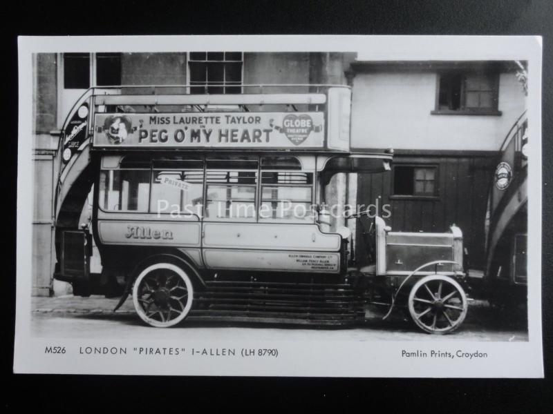 Omnibus LONDON PIRATES ALLEN Ad LAURETTE TAYLOR Pamlin Print Postcard No.M526