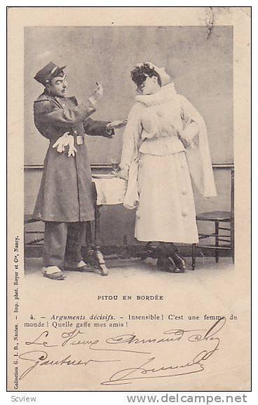Female Pierrot Clown & Soldier, Pitou en Bordee, PU-1902