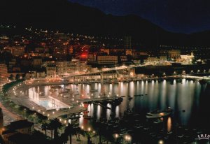 Vintage Postcard Reflets De La Cote D'Azur Le Port La Piscine Monte Carlo Monaco