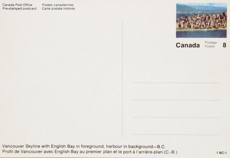 English Bay Vancouver BC British Columbia Aerial Unused Vintage Postcard D34