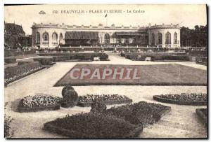 Postcard Old flowery Deauville Casino beach