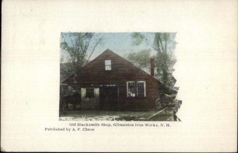 Gilmanton Iron Works NH Blacksmith Shop c1910 Postcard