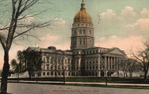 Vintage Postcard 1908 State Capitol House Building Topeka Kansas Structure KS