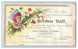 1880's Trout Run House Private Ball Ticket Invitation Victorian Trade Card P130