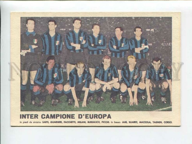 3179269 Football Inter champion of Europe old postcard