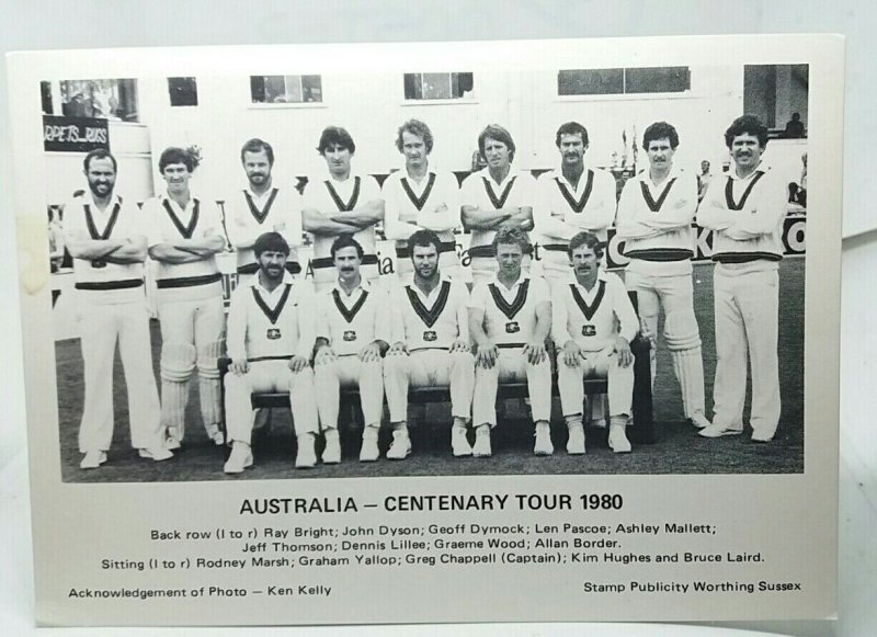 Australia Cricket Team Centenary Tour 1980 Vintage Postcard