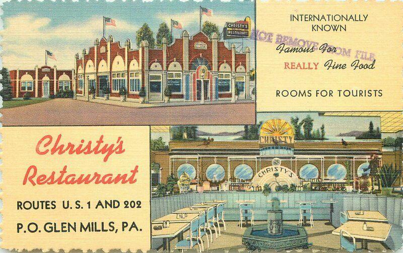 Christy's International Hotel Restaurant Glenn Mills Pennsylvania 1930s 3396