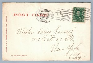 BRIDGEPORT CT LIGHTHOUSE ANTIQUE POSTCARD