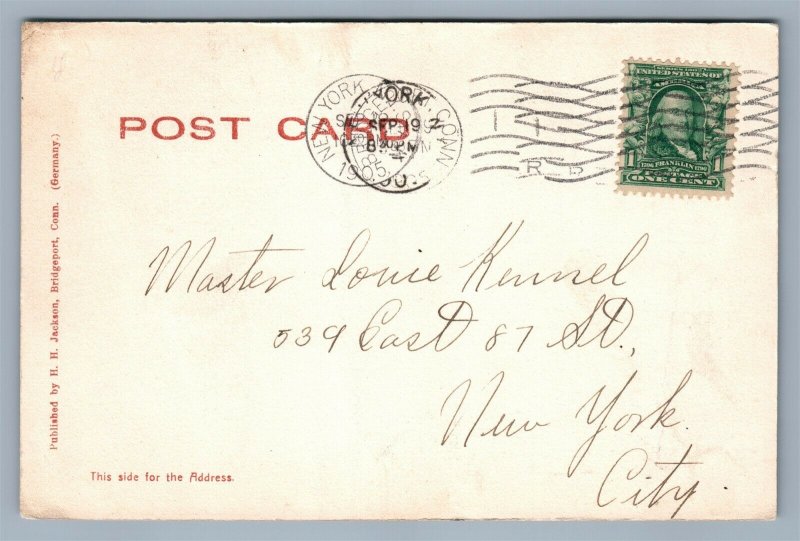 BRIDGEPORT CT LIGHTHOUSE ANTIQUE POSTCARD