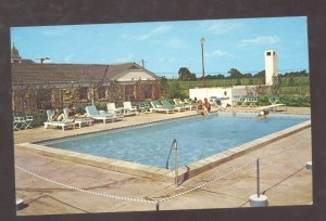 JOLIET ILLINOIS ROUTE 66 MANOR MOTEL SWIMMING POOL VINTAGE ADVERTISING POSTCARD