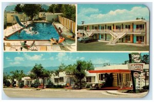 Colorado Springs Colorado CO Postcard Range View Motel Multiview Exterior c1960