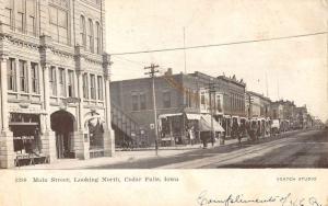 Cedar Falls Iowa Main Street Scene Historic Bldgs Antique Postcard K85375