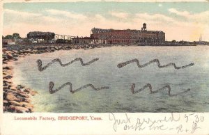 Bridgeport Connecticut Locomobile Factory Glitter Vintage Postcard JF235159