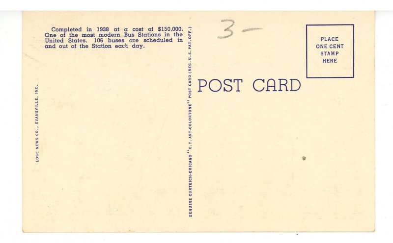 IN - Evansville. Greyhound Bus Terminal