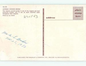 Pre-1980 COVERED BRIDGE Published in Massachusetts MA t8580