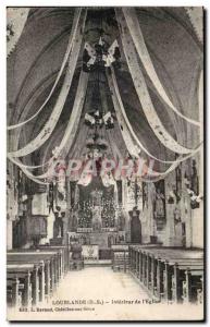 Loublande Old Postcard Interior of & # 39eglise