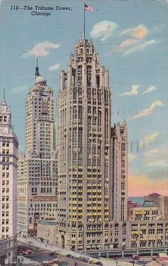 Illinois Chicago The Tribune Tower 1952