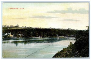 c1910 Bridge Over River Edmonton Alberta Canada Antique Unposted Postcard