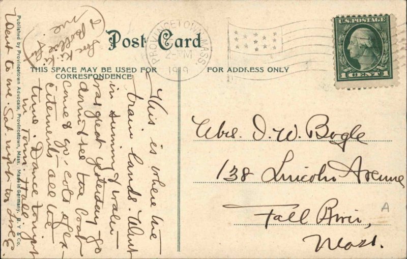 Provincetown Cape Cod MA RR Train Station Depot c1910 Postcard