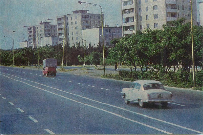 Postcard Azerbaijan BAKU Tbilisi highway