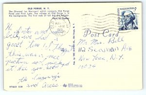 1960s OLD FORGE NEW YORK CHANNEL OLD FORGE POND FIRST LAKE CHROME POSTCARD P932