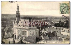 Old Postcard Sens View area of ​​Madagascar and the city & # 39hotel