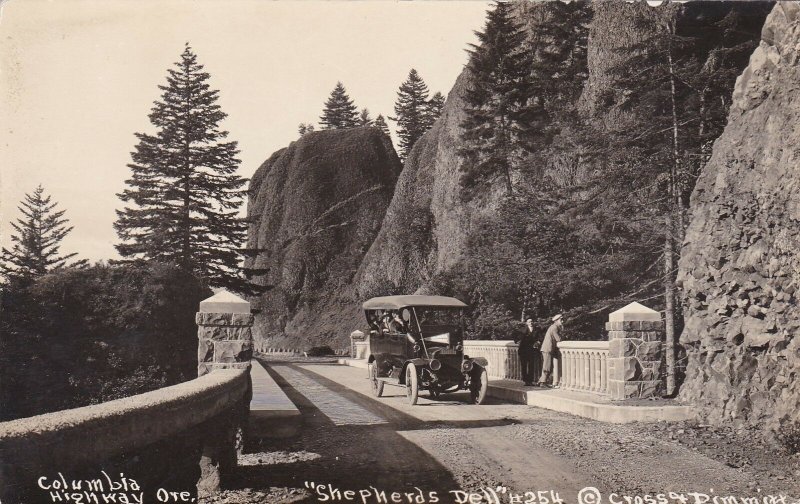 Oregon Columbia Highway Old Car At Shepherds Dell Real Photo sk128