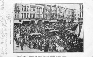 Postcard 1907 Iowa Cedar Rapids Scene First Avenue undivided 23-3310