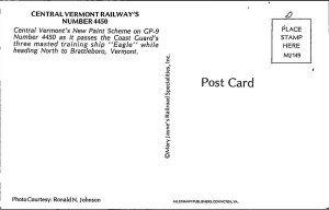 Postcard~Central Vermont Railway~GP9~Coast Guard~Brattleboro, Vermont~VintageA39 