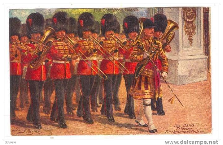 The Band entering Buckingham Palace, England, 00-10s AS: Harry PAYNE, Tuck #6412