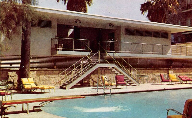 San Antonio Texas 1960s Postcard Menger Hotel Swimming Pool 