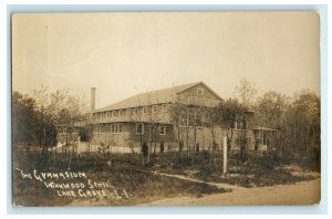 c1915 Gymnasium Winnwood School Lake Grove Long Island NY RPPC Photo Postcard